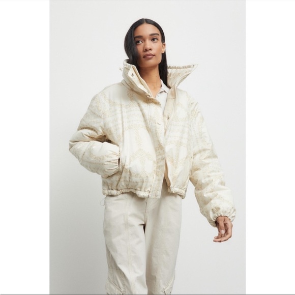 BDG Isla Linen Printed Puffer Jacket - Picture 5 of 7